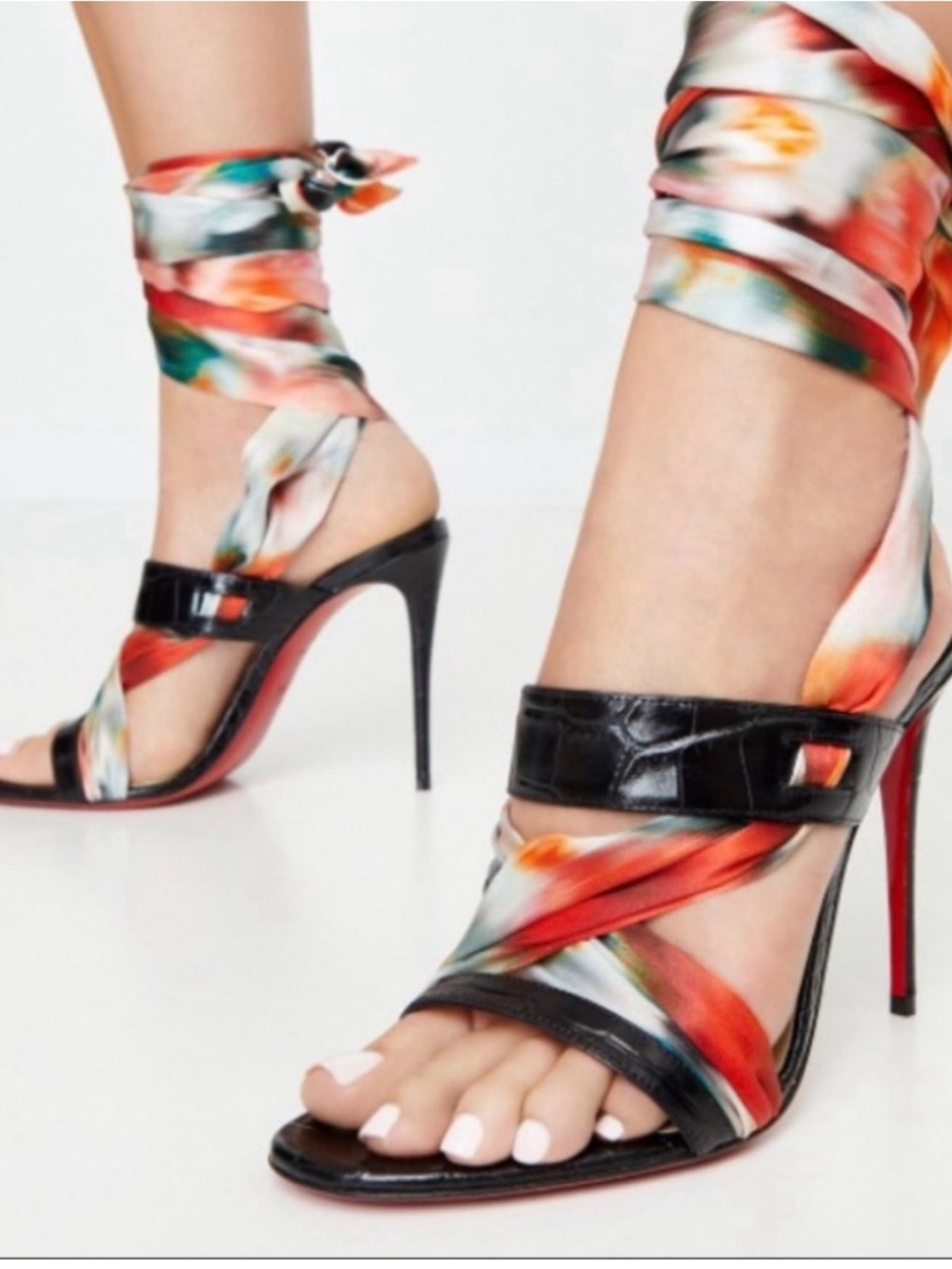 Christian Louboutin Women's Foulard
Cheville Strappy Ankle Wrap Sandals 36